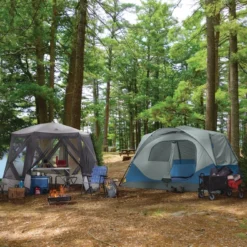 Woods Lodge Instant Pop-Up Screen House/Canopy Tent/Gazebo Camping Shelter, 11-ft X 9-ft -Wander Camp Shop outbound quickcamp instant cabin tent 8 person 52c08707 aecd 44d0 980f 4994c79d0fd4 1