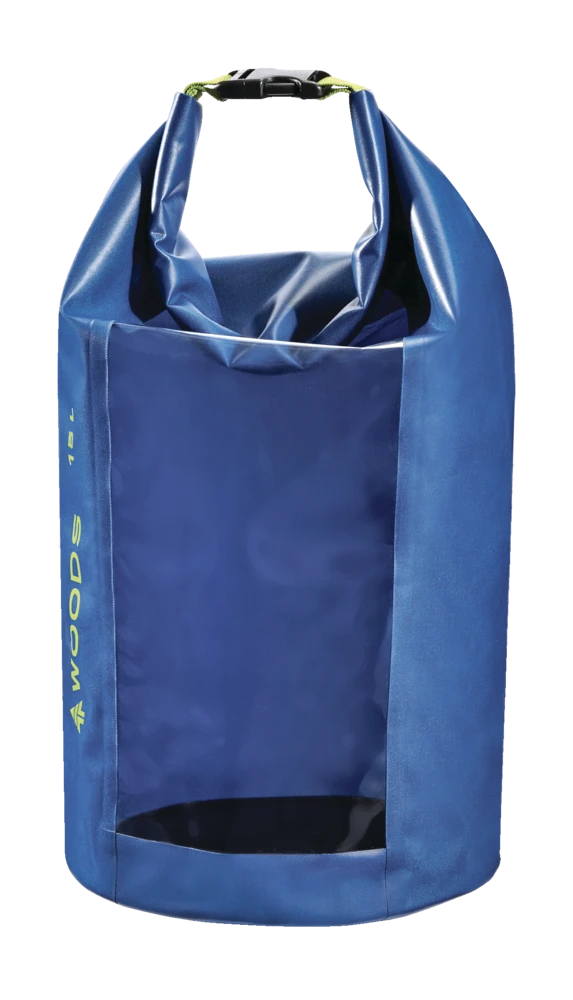 Woods Heavy Duty Waterproof Dry Bag W/ Window For Camping, Hiking & Water Sports, 15-L, Blue 3 Woods Heavy Duty Waterproof Dry Bag W/ Window For Camping, Hiking & Water Sports, 15-L, Blue