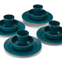 Woods™ Bamboo Fiber Camping Tableware Set, 12-pc