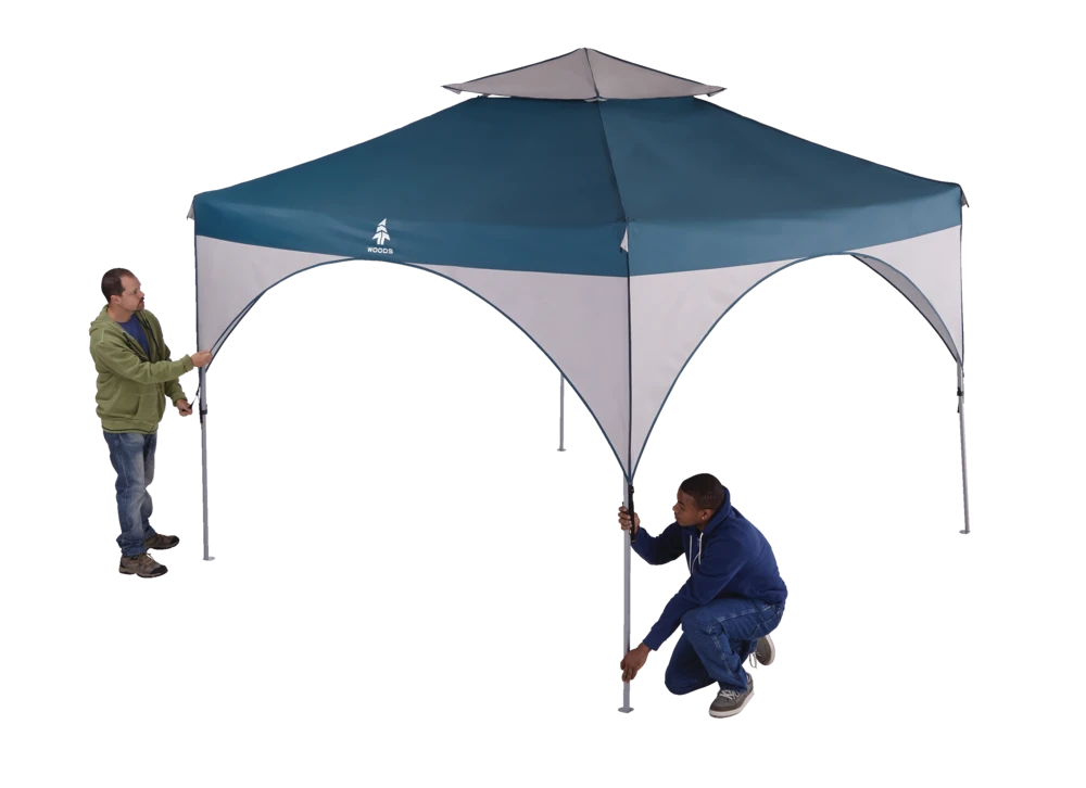 Woods Big Top Portable Instant Pop-Up Sun Shelter Canopy Tent W/ Wheeled Carry Bag, 10-ft X 10-ft 4 Woods Big Top Portable Instant Pop-Up Sun Shelter Canopy Tent W/ Wheeled Carry Bag, 10-ft X 10-ft - Image 2