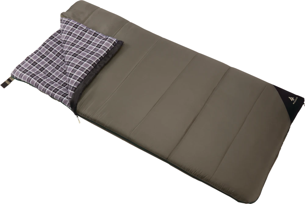 Woods Canmore Cotton Flannel Lined Insulated Cold Weather Sleeping Bag W/ Compression Sack, -10°C 4 Woods Canmore Cotton Flannel Lined Insulated Cold Weather Sleeping Bag W/ Compression Sack, -10°C - Image 2