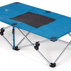Woods DOG-WOOD Portable Folding Dog Camp Cot W/ Carry Bag, Supports 70-lb, Blue