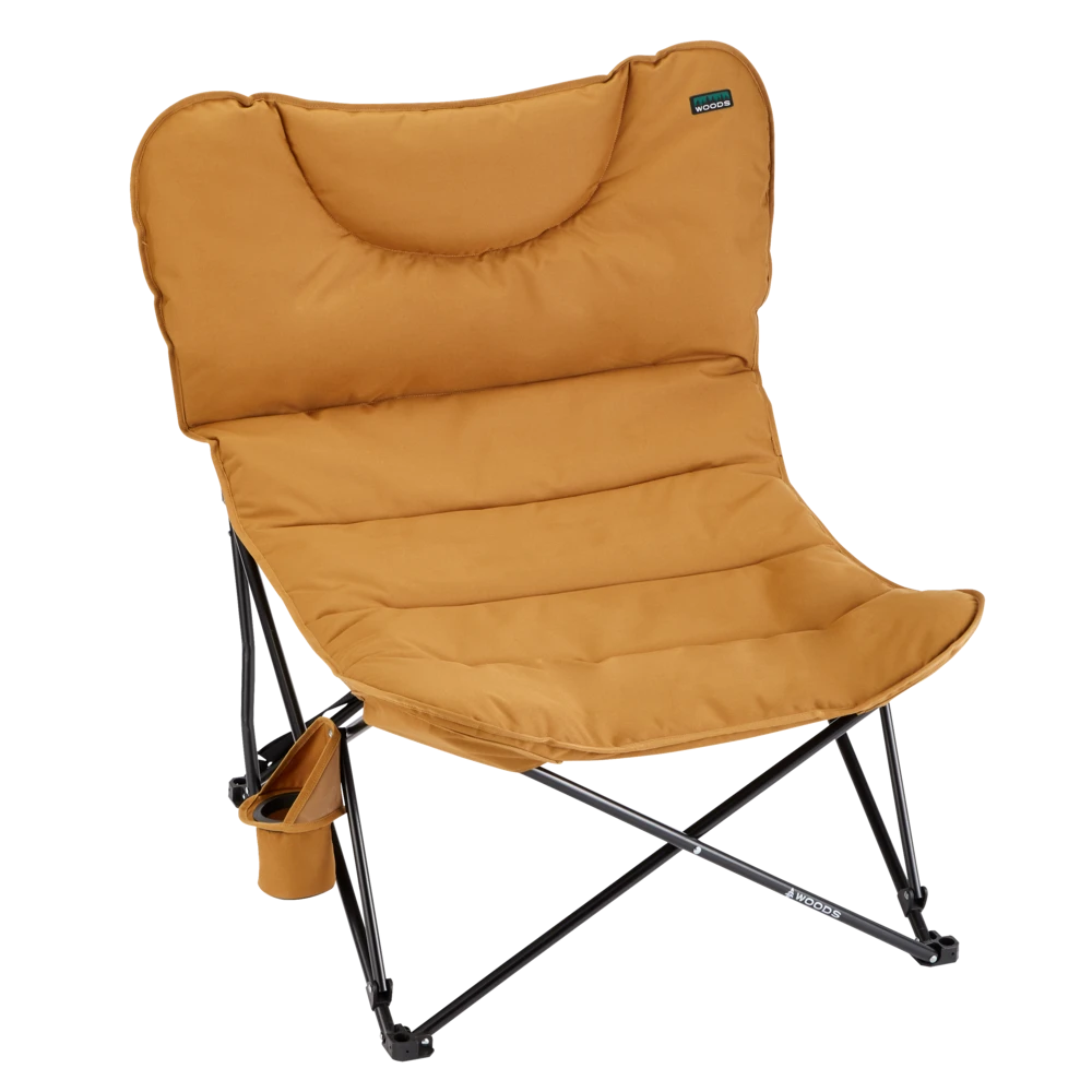 Woods Mammoth Padded Oversized Portable Folding Camping Quad Chair W/ Cup Holder & Carry Bag, Dijon 6 Woods Mammoth Padded Oversized Portable Folding Camping Quad Chair W/ Cup Holder & Carry Bag, Dijon - Image 4