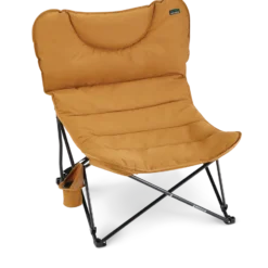 Woods Mammoth Padded Oversized Portable Folding Camping Quad Chair W/ Cup Holder & Carry Bag, Dijon