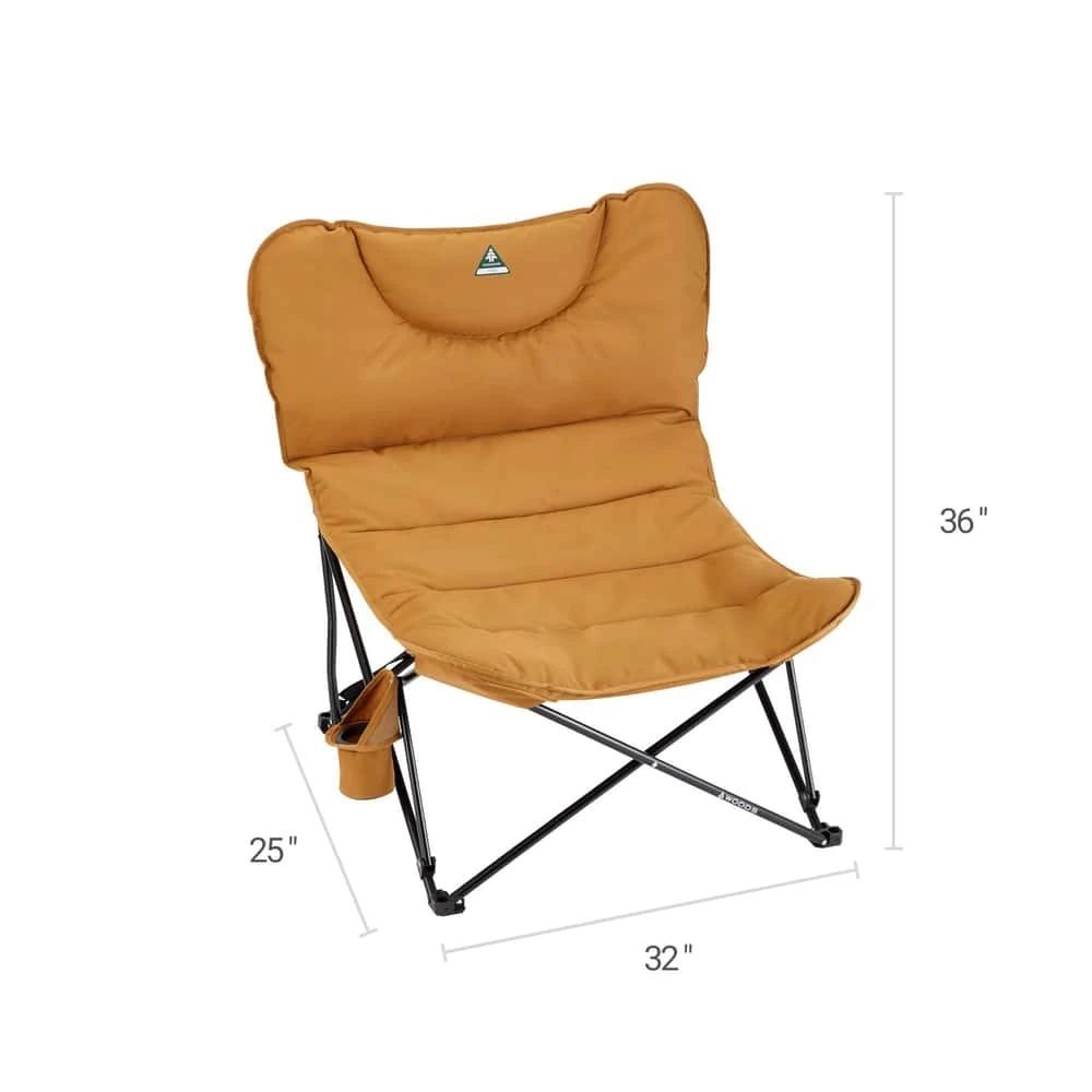 Woods Mammoth Padded Oversized Portable Folding Camping Quad Chair W/ Cup Holder & Carry Bag, Dijon 14 Woods Mammoth Padded Oversized Portable Folding Camping Quad Chair W/ Cup Holder & Carry Bag, Dijon - Image 12