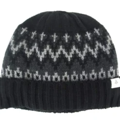 Woods Men's Fleece Lined Nordic Knit Toque Beanie Hat Winter Ski/Snow Sports, Navy/Olive