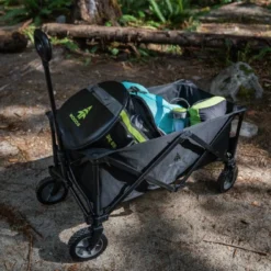 Woods Outdoor Collapsible Folding Utility Standard Wagon W/ Carry Bag, 150 Lb Capacity, Black -Wander Camp Shop woods porter folding wagon f8271a78 749f 48dd 8bf7 d9ed23369bd6