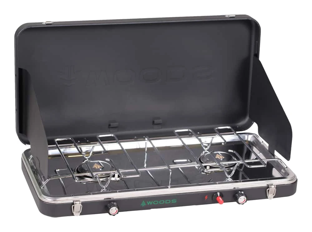 Woods™ Quick Fire Double-Burner 20,000 BTUs Electric Start Camp Stove 4 Woods™ Quick Fire Double-Burner 20,000 BTUs Electric Start Camp Stove - Image 2