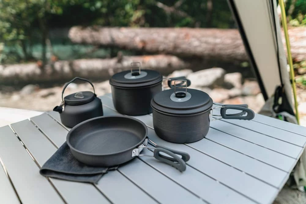 Woods™ Selkrik Aluminum Anodized Camping Cooking Set, Grey, 4-pc 4 Woods™ Selkrik Aluminum Anodized Camping Cooking Set, Grey, 4-pc - Image 2