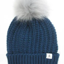 Woods Women's Faux Fur Pom-Pom Cuffed Knit Toque Beanie Hat Warm Winter Ski/Snow Sports